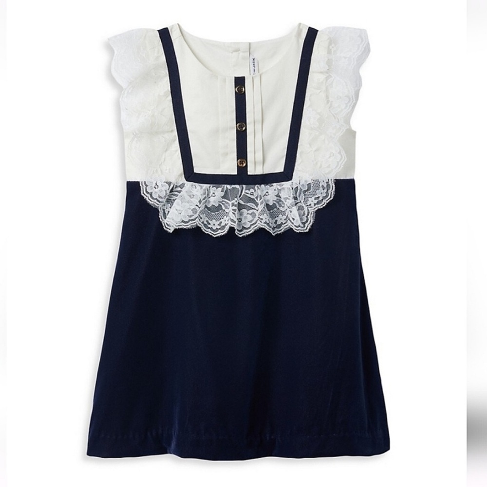 Janie and Jack Navy Velvet Lace Dress
